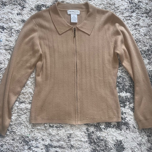 the work connection Sweaters - The Work Connection Tan Zip-Up lambswool Sweater women’s small